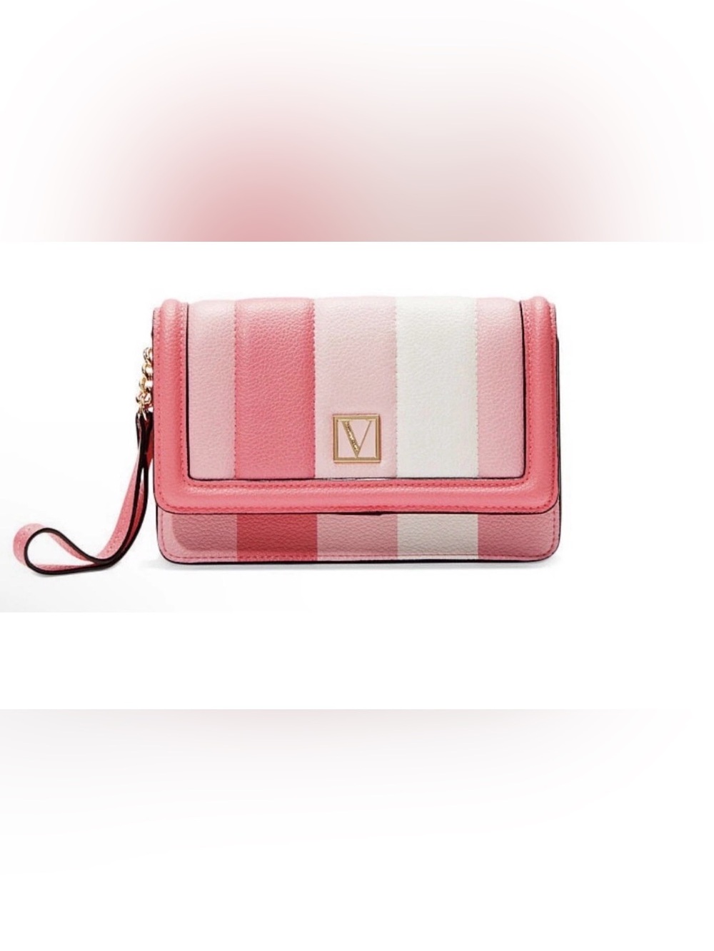 Victoria’s Secret Pink Striped Quilt The Victoria Tech Wristlet - Picture 1 of 4